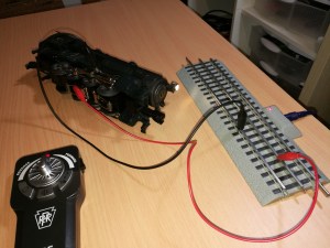 closeup of powering train laying on its side