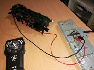 closeup of powering train laying on its side