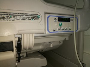 controls on side of Hill-Rom VersaCare bed