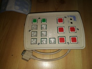 removed top cover of hospital bed pendant