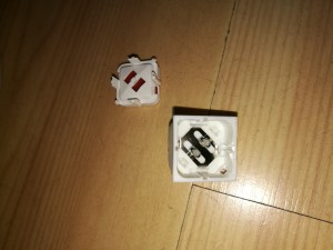 inside of button with built-in LED