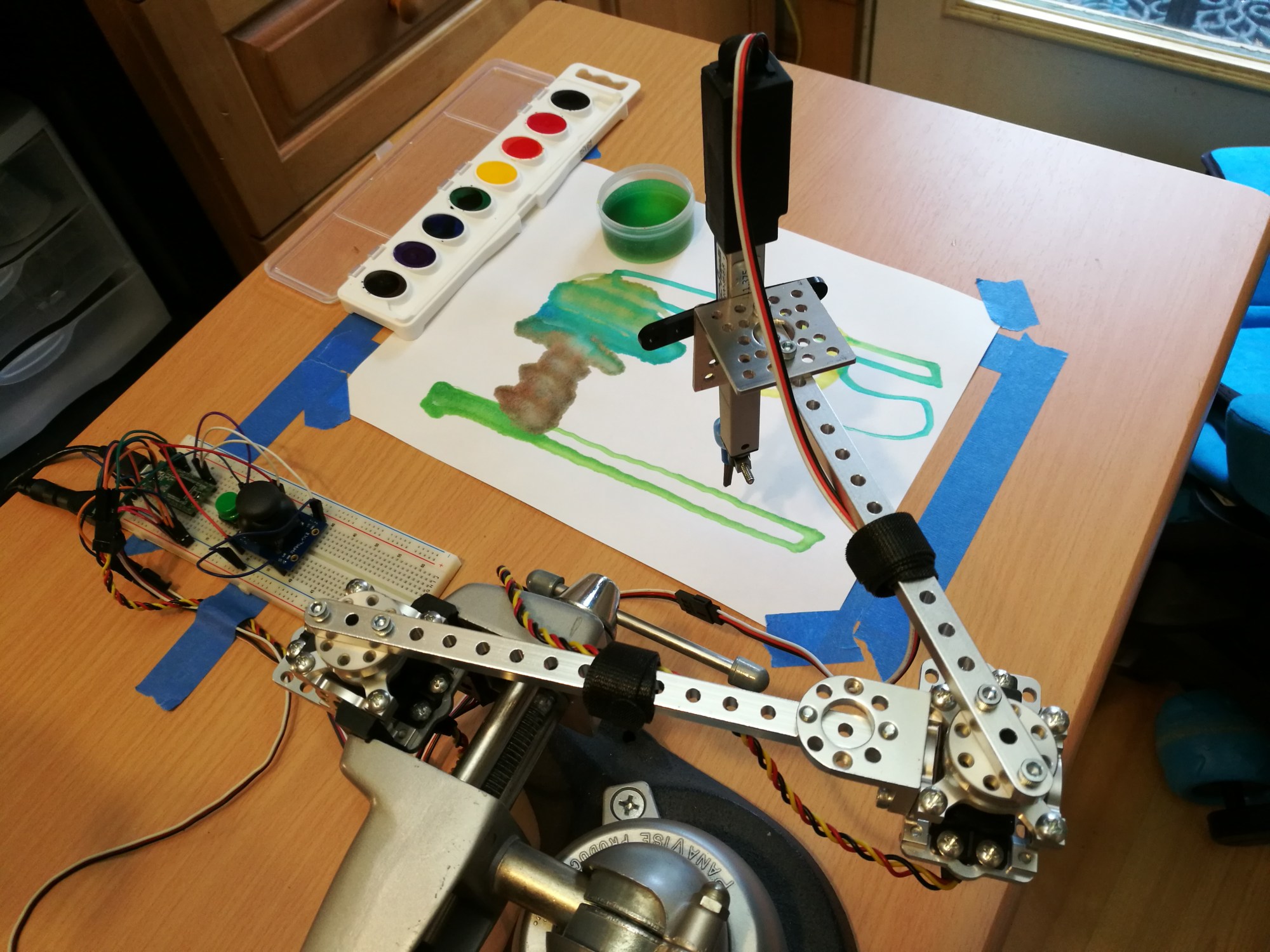 robotic painter with its painting