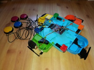 electronics for switch adapted Hungry Hippos