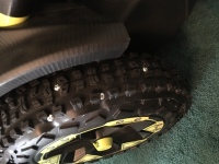 rubberized treads added to the stock plastic wheels