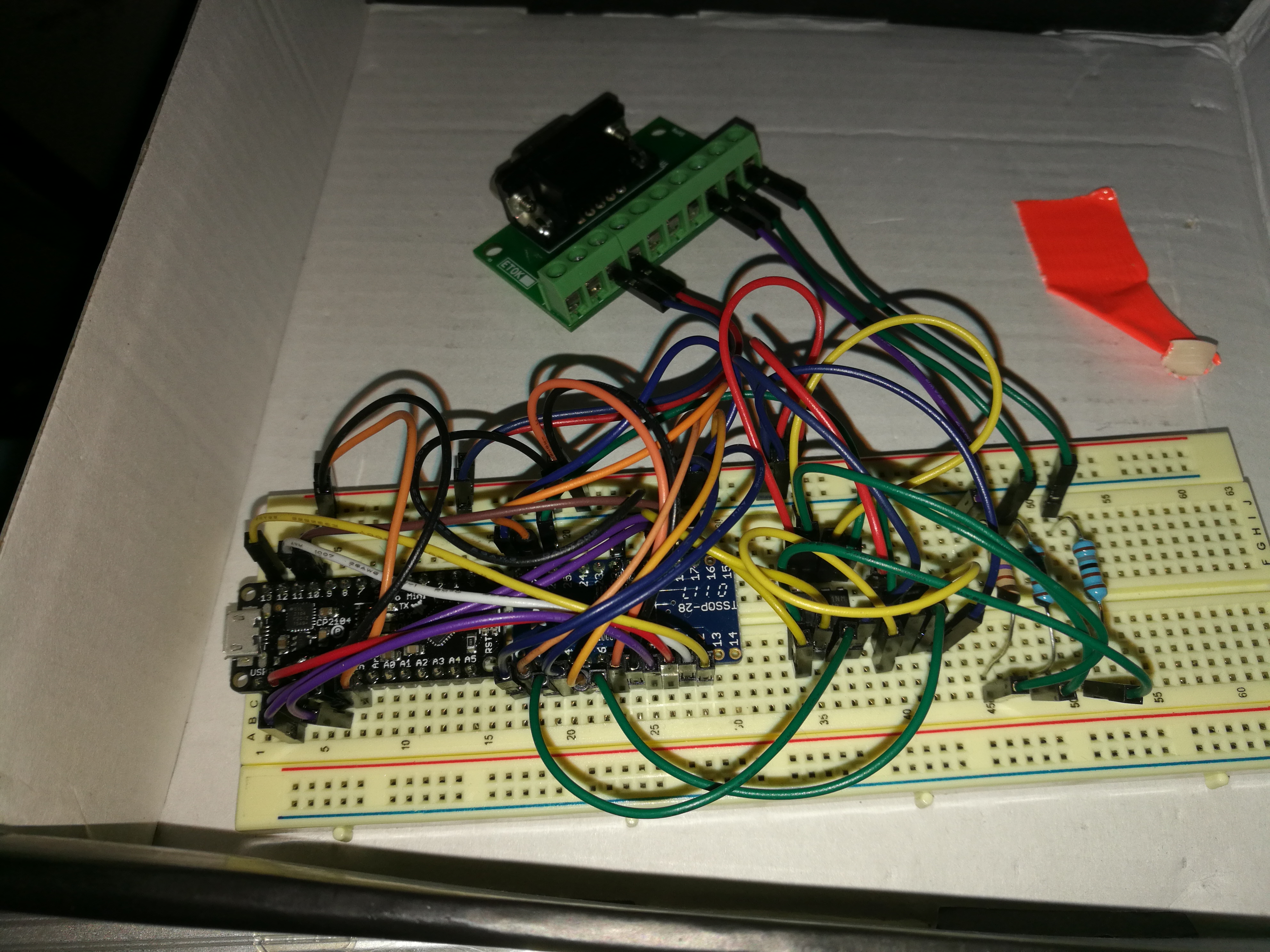 breadboarded prototype for power wheelchair controller