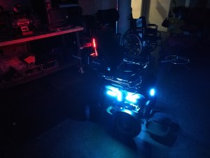 motorcycle LED strips on power wheelchair
