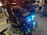 closeup of motorcycle LED strips on power wheelchair